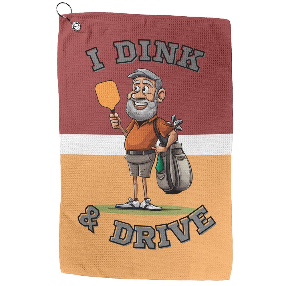 I Dink & Drive - Men's Golf Towel (Brick & Orange)