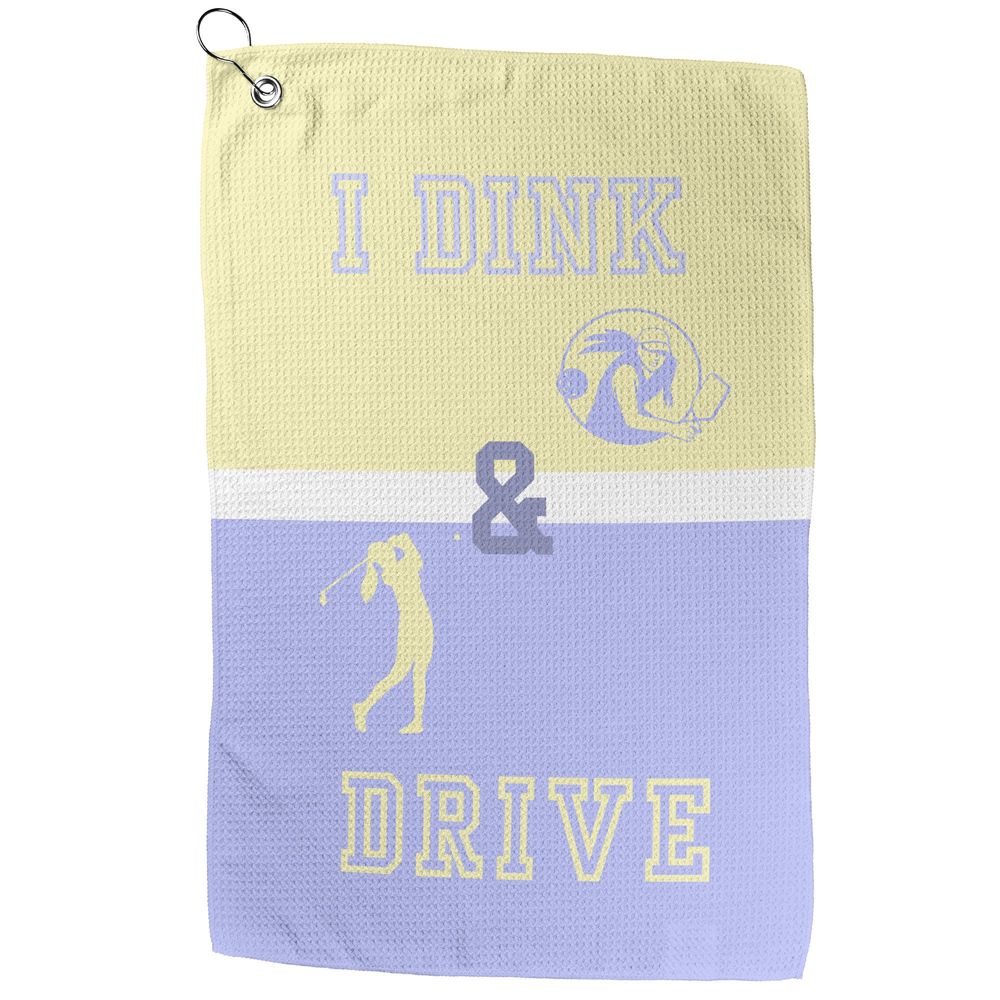 I Dink & Drive - Lady's Golf Towel (Yellow & Lavendar)